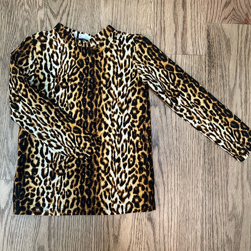Girls cheetah print rashguard l/s